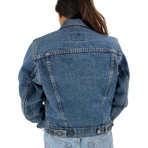 Vintage Levi's Denim Jean Trucker Jacket Womens Size XS Made in Great Britain - Picture 3 of 11
